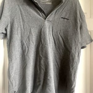 Eddie Bauer gray polo shirt